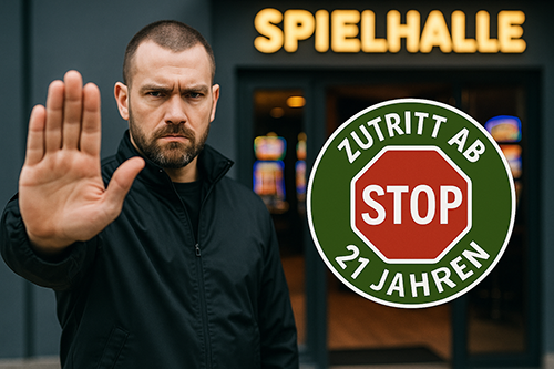 Hinweisschild Zutritt ab 21 Jahren